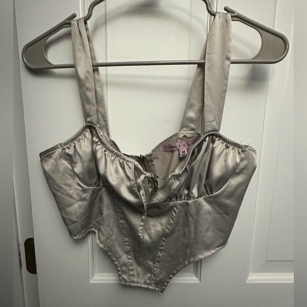 Crave Fame Silver Crop Top